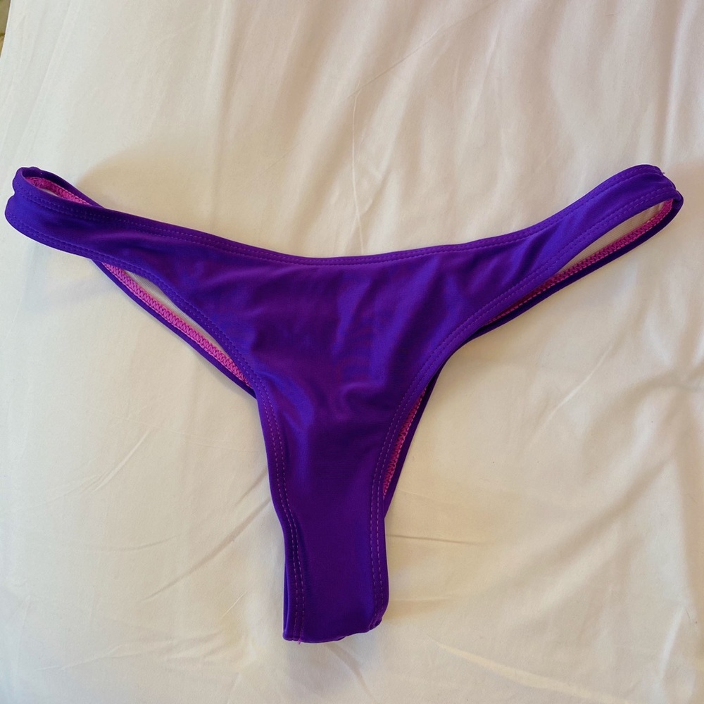 purple cheeky thong bikini bottoms